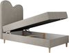 Kinderbett FLOW, Boxspringbett für Kinder, mit hohem Kopfteil, Einzelbett mit Matratze - 90x180 - Beige Stoff - Topper Visco Bild 5