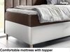 MEBLINI Kinderbett mit Bettkasten MAYA 3 80x200 Rechts – H3/Braun Samt Gepolstert Einzelbett mit Matratze - Polsterbett mit Stauraum - Bett mit Kopfteil – Stauraumbett Bild 4