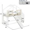 Novelux Etagenbett 90x200 cm mit Treppe, Rutsche und Fenstern – Hausbett aus Holz/MDF in Weiß, Kinderbett mit Absturzsicherung und FSC-Holz Bild 2