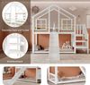 Novelux Etagenbett 90x200 cm mit Treppe, Rutsche und Fenstern – Hausbett aus Holz/MDF in Weiß, Kinderbett mit Absturzsicherung und FSC-Holz Bild 4