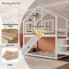 Novelux Etagenbett 90x200 cm mit Treppe, Rutsche und Fenstern – Hausbett aus Holz/MDF in Weiß, Kinderbett mit Absturzsicherung und FSC-Holz Bild 3
