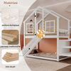 Novelux Etagenbett 90x200 cm mit Treppe, Rutsche und Fenstern – Hausbett aus Holz/MDF in Weiß, Kinderbett mit Absturzsicherung und FSC-Holz Bild 5