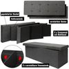 Faltbare Sitzbank 110 x 38 x 38 cm Sitztruhe inkl. 2 Trennwände 120L Polsterbank Grau Bild 3