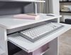 Computertisch WL1.153 Weiß 94 x 90,5 x 48,5 cm Laptop Tisch Modern mit Tastaturauszug, PC-Tisch mit Drucker-Ablage platzsparend, Schreibtisch für kleine Räume mit Ablage, Laptoptisch Klein Bild 5