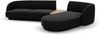 Micadoni Modulares Sofa Miley mit Recamiere 3-Sitzer Rechts Chenille Haga Schwarz Bild 3