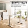 bümö elektrisch höhenverstellbarer Schreibtisch grau 140x80 cm, Gestell: Silber - Büroschreibtisch höhenverstellbar elektrisch, elektrischer Bürotisch & Gaming Tisch, Stehschreibtisch, XMST-14-5-S Bild 2