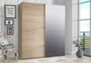 Schwebetürenschrank >WHITE KISS< 2 Türen, Sonoma Eiche Dekor / Spiegel - 170,3x190,5x61,2cm (B/H/T) Bild 2