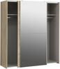 Schwebetürenschrank >WHITE KISS< 2 Türen, Sonoma Eiche Dekor / Spiegel - 170,3x190,5x61,2cm (B/H/T) Bild 5
