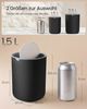 SONGMICS Mini Abfalleimer mit Schwingdeckel, Edelstahl Kosmetikeimer, für Schreibtisch, Bad, Schlafzimmer, 1,5 L, schwarz Bild 5