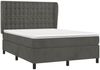 vidaXL Boxspringbett mit Matratze Dunkelgrau 140x190 cm Samt 3129448 Bild 3
