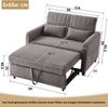Merax Sofabett mit Schlaffunktion Zweisitzer-Klappsofa, ausziehbares Design, zeitgemäßer Stil, dreistufig verstellbare Rückenlehne, atmungsaktiver Baumwoll-Leinen-Stoff, Grau Bild 4