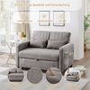 Merax Sofabett mit Schlaffunktion Zweisitzer-Klappsofa, ausziehbares Design, zeitgemäßer Stil, dreistufig verstellbare Rückenlehne, atmungsaktiver Baumwoll-Leinen-Stoff, Grau Bild 5