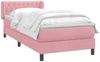 vidaXL Boxspringbett mit Matratze Rosa 80x220 cm Samt 3317804 Bild 3