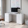 Home affaire Schreibtisch Vera, Computertisch mit LED-Beleuchtung (1-St), Bürotisch mit LED, Push-to-Open, 3 Schubladen & Stauraum Bild 4
