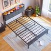 Bett 140x200 cm ohne Matratze mit LED, USB und Stauraumkopfteil, Metall/MDF, Schwarz Bild 2