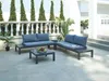 Vente-unique - RISILI Gartensitzgruppe Metall Grau - B 68 cm x H 64 cm x L 166 cm Bild 1