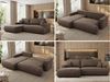 Ecksofa OVO mit schlaffunktion und bettkasten, Wellenfeder, lose Kissen, L-form 271x195 cm - Braun Velvet - linke Seite Bild 2