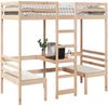vidaXL Hochbett mit Schreibtisch & Stühlen 90x200 cm Massivholz Kiefer 3308553 Bild 4