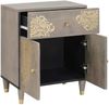 vidaXL Nachttisch mit Tür Grau 50 x 33 x 60 cm Massivholz Mango 4018783 Bild 2