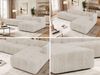 Modulares Ecksofa GRIDA 3M L Wohnlandschaft, Wellenfedern, gesteppte Sitzfläche, Wohnzimmer Sofa L-form - Beige Cord - Rechts Bild 2