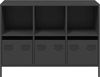vidaXL Sideboard Schwarz 101,5x39x73,5 cm Kaltgewalzter Stahl 851364 Bild 5