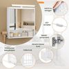EUGAD Badezimmerschrank mit LED-Beleuchtung, Badezimmerschrank mit Spiegel, Badschrank hängend, mit Verstellbarer Ablage, Halter Korb, Metall MDF, Weiß, 56 x 13,5 x 65 cm Bild 4