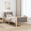 vidaXL Bettrahmen mit Kopfteil Taupe 75 x 190 cm Stoff 878372 Bild 4