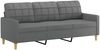 vidaXL 2-tlg. Sofagarnitur mit Kissen Dunkelgrau Stoff 3201307 Bild 4