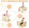 7 in 1 Klettergerüst Kletterdreieck mit Rutsche Kletterdreieck für Kinder ab 3 Jahren Natur Bild 2