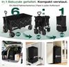 Sekey XXXL Verlängerter Bollerwagen Faltbar Handwagen mit Extra Breite 17x10 cm All-Terrain-Räder, 300L 200KG Belastbar, Schwarz Bild 5