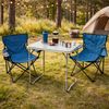 3-teiliges Campingmöbel Set XL Tisch Campingstühle/Anglerstühle Blau Bild 1