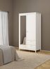Dmora Kleiderschrank 2 Türen Lagertha, Schlafzimmermöbel, Schrank, Garderobe, 102x58 h199 cm, Weiß Bild 2