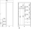 Dmora Kleiderschrank 2 Türen Lagertha, Schlafzimmermöbel, Schrank, Garderobe, 102x58 h199 cm, Weiß Bild 3