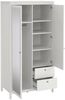 Dmora Kleiderschrank 2 Türen Lagertha, Schlafzimmermöbel, Schrank, Garderobe, 102x58 h199 cm, Weiß Bild 4