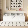 Jugendbett mit Regal, Lattenrost und Schubladen, 90x200 cm, Einzelbett, Massivholzbett Bild 3