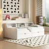 Jugendbett mit Regal, Lattenrost und Schubladen, 90x200 cm, Einzelbett, Massivholzbett Bild 2