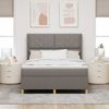 vidaXL Boxspringbett mit Matratze Taupe 160 x 200 cm Stoff 3341907 Bild 3