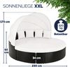 CASARIA® Sonnenliege Sonneninsel 230cm XXL Extra Groß Wetterfest Mit Dach & 4 Kissen Relaxliege Gartenmöbel Set Auflagen Gartenliege Outdoor Polyrattan Bild 3