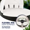 CASARIA® Sonnenliege Sonneninsel 230cm XXL Extra Groß Wetterfest Mit Dach & 4 Kissen Relaxliege Gartenmöbel Set Auflagen Gartenliege Outdoor Polyrattan Bild 4