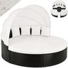CASARIA® Sonnenliege Sonneninsel 230cm XXL Extra Groß Wetterfest Mit Dach & 4 Kissen Relaxliege Gartenmöbel Set Auflagen Gartenliege Outdoor Polyrattan Bild 2