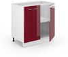 Spülenunterschrank Fame-Line Bordeaux Hochglanz 80 cm mit Regal, AP Eiche Vicco Bild 4