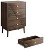 MODFU Kommode moderne Kleiderschrankkommode mit 4 Schubladen (Modernes Design im Mid-Century Stil, Viel Stauraum, Aufbewahrungsschrank für Wohnzimmer, Schlafzimmer und Flur, Walnuss, 60 cm L x 40 cm B x 90 cm H), mit 4 Schubladen Bild 4
