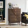 MODFU Kommode moderne Kleiderschrankkommode mit 4 Schubladen (Modernes Design im Mid-Century Stil, Viel Stauraum, Aufbewahrungsschrank für Wohnzimmer, Schlafzimmer und Flur, Walnuss, 60 cm L x 40 cm B x 90 cm H), mit 4 Schubladen Bild 2
