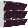 Schuhschrank XL Emotion 9 Klappen 36 Paar 157x141 cm Weiss-Brombeer : Weissmatt / Brombeere hochglanz Bild 5