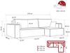 Ecksofa Schlafsofa Sofa ADARA MAX in Stoff Poso Braun Ottomane Rechts Bild 5