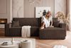 Ecksofa Schlafsofa Sofa ADARA MAX in Stoff Poso Braun Ottomane Rechts Bild 2