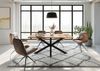 Esstisch Akazie 180x90x74 natur lackiert / Epoxid schwarz, Kreuzgestell rund anthrazit matt EPOXY Bild 3