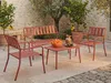 Vente-unique - BIRMOS Gartensitzgruppe Metall Rot - B 71 cm x H 76 cm x L 64 cm Bild 2