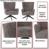 Lounge-Sessel HWC-N65, Cocktailsessel Polstersessel Relaxsessel, drehbar, Stoff/Textil Chenille Metall ~ taupe Bild 2
