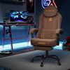 Gaming Stuhl Ergonomisch Verstellbar 360° Drehfunktion Braun Technologiegewebe Bild 2